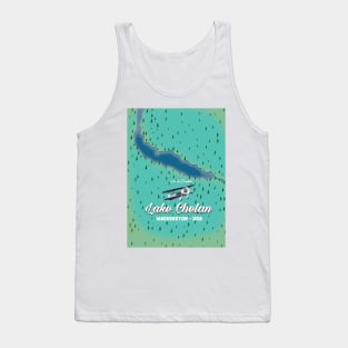 Lake Chelan Washington USA map Tank Top